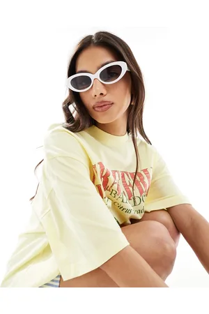 ASOS Gafas de sol brillante con montura ovalada de