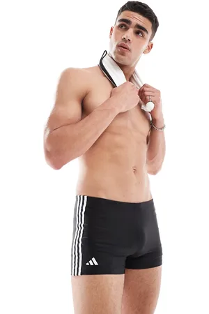 adidas Shorts de baño negros con detalle de 3 rayas clásicos de