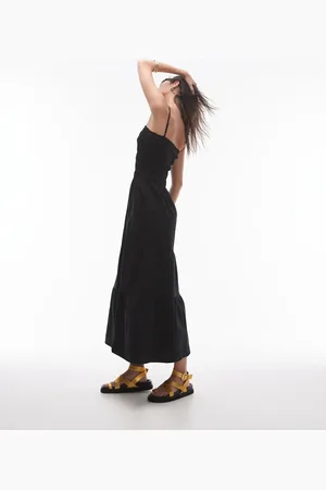 Topshop Vestido midi fruncido de