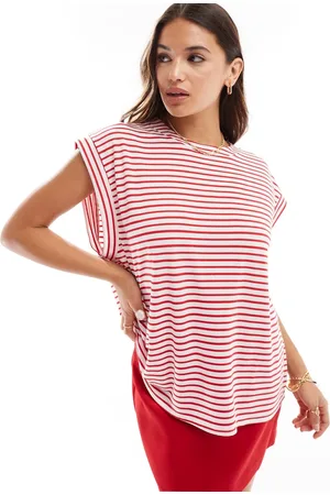 ASOS Camiseta blanca a sin mangas con sisas caídas de -Multicolor