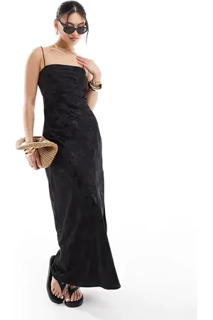 Abercrombie & Fitch Vestido largo de jacquard satinado de