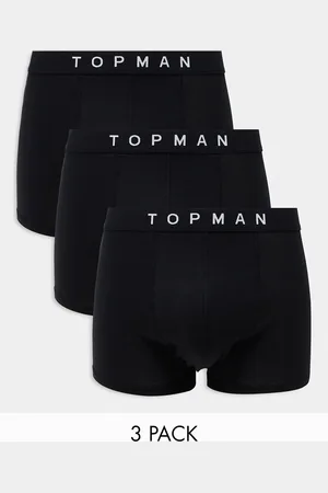 Topman Pack de 3 calzoncillos negros con cinturilla negra de