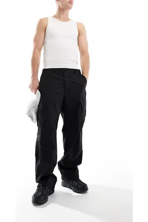 AllSaints Pantalones cargo negros de pernera recta Verge de