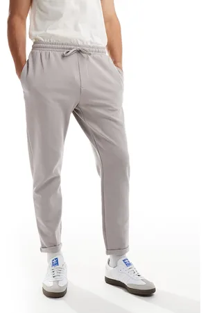 Threadbare Pantalones color sin cierres de sarga de algodón de -Beis neutro