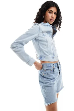 Tommy Hilfiger Chaqueta biker vaquera con lavado claro de -Azul