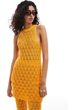 MANGO Top de corte alargado de croché de (parte de un conjunto)