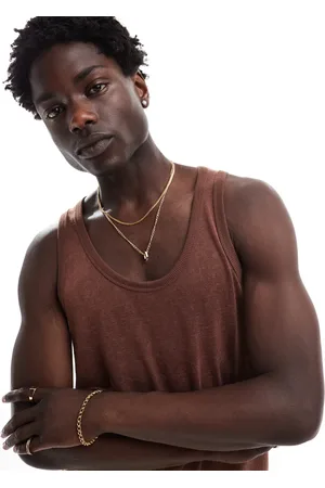 ASOS Camiseta marrón traslúcida de tirantes de