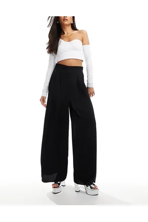 River Island Pantalones palazzo negros de pernera ancha de