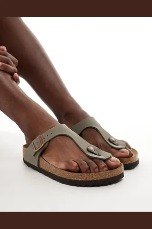 Birkenstock Sandalias color de cuero engrasado Gizeh Birko-Flor de -Beis neutro