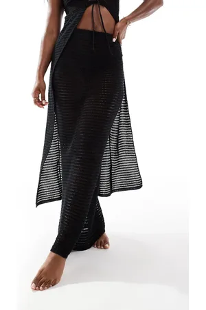 Kaiia Falda playera larga negra de punto de croché de (parte de un conjunto)