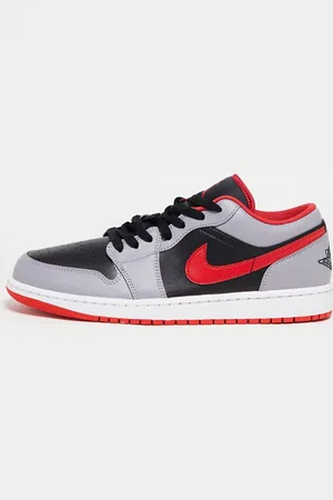 Jordan Zapatillas de deporte bajas negras, grises y rojas Air 1 Low de Nike