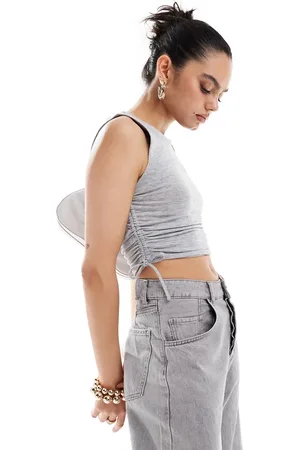 New Look Top sin mangas con laterales fruncidos de