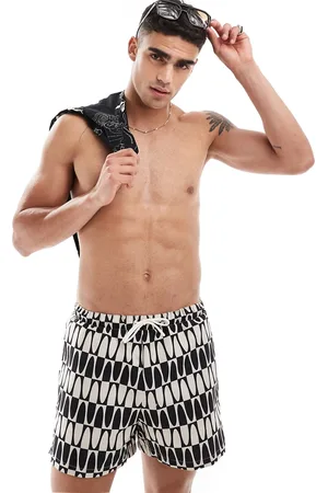 River Island Slips de baño con estampado monocromático de