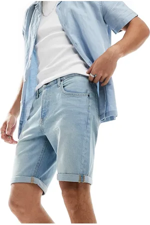 Lee Pantalones cortos vaqueros de corte estándar con 5 bolsillos y lavado claro azul lago de