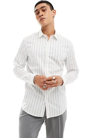 ASOS Camiseta a rayas marrones y blancas de corte slim de