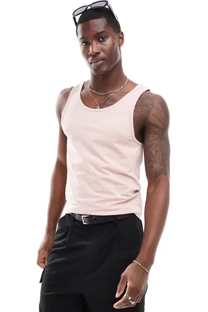 ASOS Camiseta ajustada sin mangas en rosa de