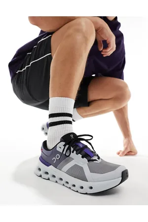 On Running Zapatillas de deporte gris fósil y azul añil para correr Cloudrunner 2 de ON-Morado