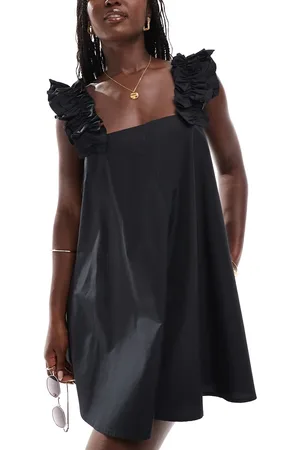 ASOS Vestido playero corto con volantes en los tirantes de