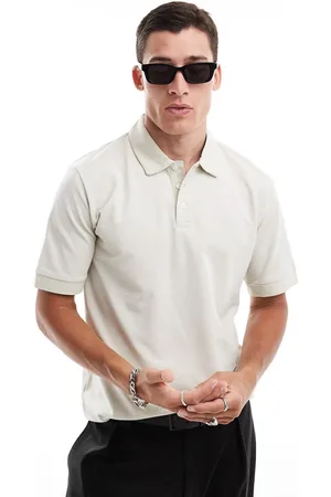 JACK & JONES Polo verde con diseño color block de piqué de Premium