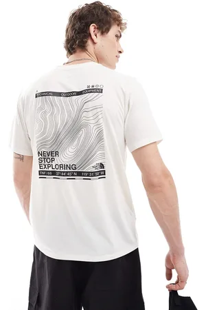 The North Face Camiseta blanco hueso con logo estampado en la espalda Topographic Foundation de
