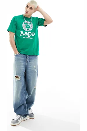 A Bathing Ape Camiseta de corte estándar y manga corta con estampado delantero de
