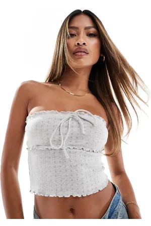 Edikted Top corto sin tirantes de pointelle Savannah de