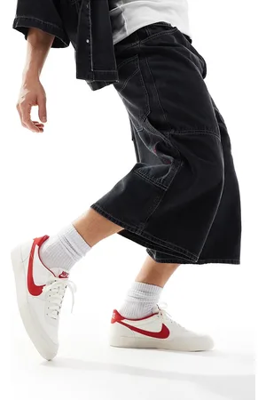 Nike Zapatillas de deporte blancas y rojas de cuero Killshot 2 de