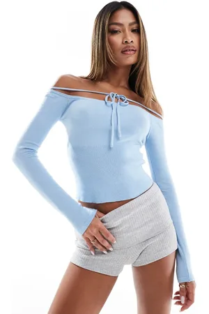 Edikted Top pastel con lazada delantera de punto Jane de