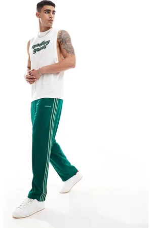 adidas Pantalones verdes con jaretas de