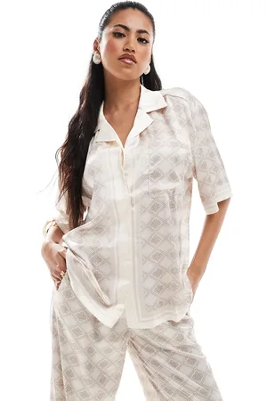 The Couture Club Camisa de manga corta con patrón de emblema de (parte de un conjunto)- neutro