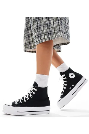 Converse Zapatillas de deporte negras Chuck Taylor All Star Hi Lift Wide Fit de