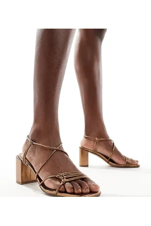 Public Desire Sandalias color de tacón grueso con diseño de tiras Taryn de -Marrón