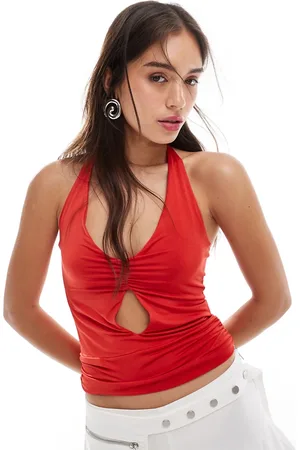 MANGO Top con cuello halter y abertura de x Siedrés