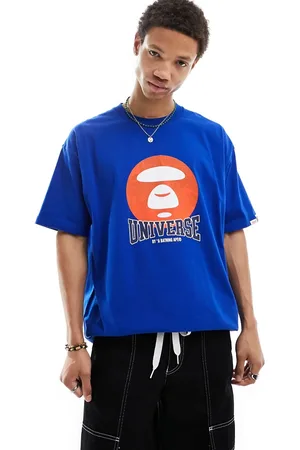 A Bathing Ape Camiseta de corte cuadrado y manga corta con estampado gráfico delantero de