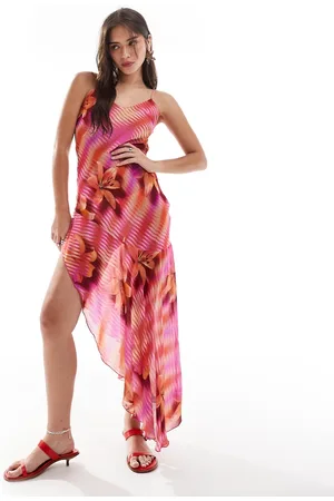 MANGO Vestido midi de tirantes con estampado floral de x Siedrés