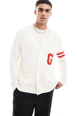 GANT Cárdigan color con diseño universitario de punto de -Blanco