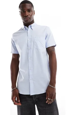 Ben Sherman Camisa Oxford azul de manga corta de