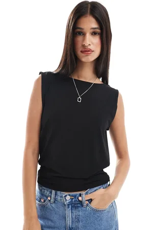 JDY Top sin mangas efecto cascada con diseño reversible de