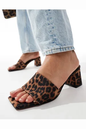 ASOS Mules de tacón grueso de altura media con estampado de Hundred de -Multicolor