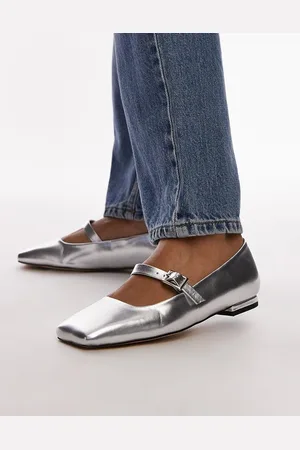 Topshop Bailarinas plateadas Arya de