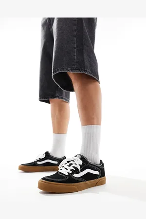 Vans Zapatillas de deporte negras y blancas con suela de goma Rowley de
