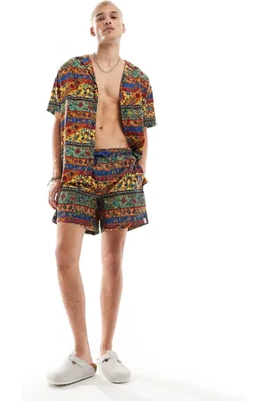 Hunky Trunks Shorts de baño multicolores con estampado de cachemir de (parte de un conjunto)