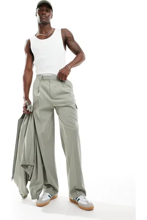 ASOS Pantalones de vestir cargo verdes de pernera ancha de (parte de un conjunto)
