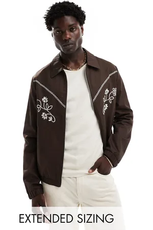 ASOS Chaqueta Harrington extragrande de estilo wéstern con bordados de