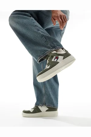 Tommy Hilfiger Zapatillas de deporte blancas y verdes estilo baloncesto de -Blanco