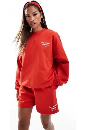 The Couture Club Sudadera roja con cuello redondo y estampado "Sartorial Sport" de (parte de un conjunto)