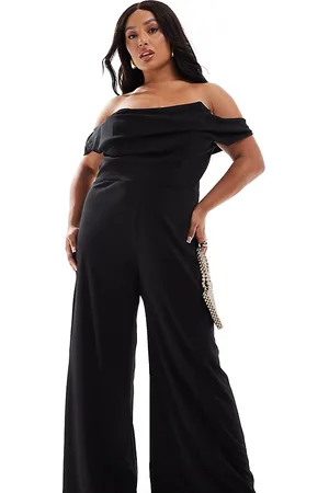 ASOS Mono largo con escote Bardot estructurado de ASOS DESIGN Curve