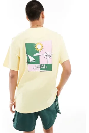 adidas Camiseta amarilla con estampado trasero playero de -Amarillo