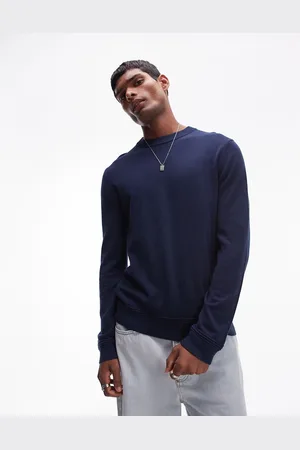 Topman Jersey básico con cuello redondo de