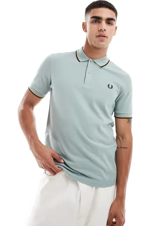 Fred Perry Polo pizarra con ribetes dobles de